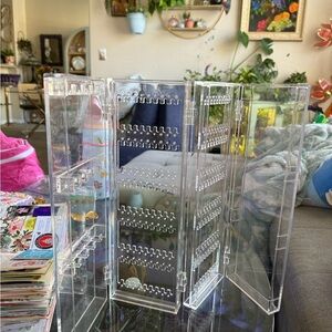 Clear Acrylic Earring/Jewelry Organizer Cabinet - Transparent